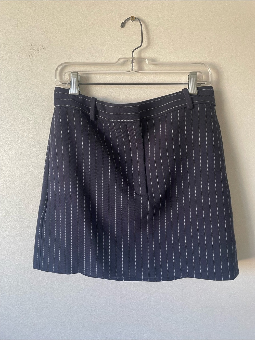 Aritzia Babaton chisel Navy Pinstripe Mini Skirt